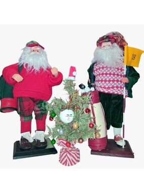 Large 18"Golf Santa Claus Figurines Mini Christmas Tree Golf Accessories  Holida